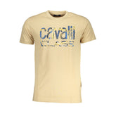 Cavalli Class Beige Cotton T-Shirt -   -  Cavalli Class.